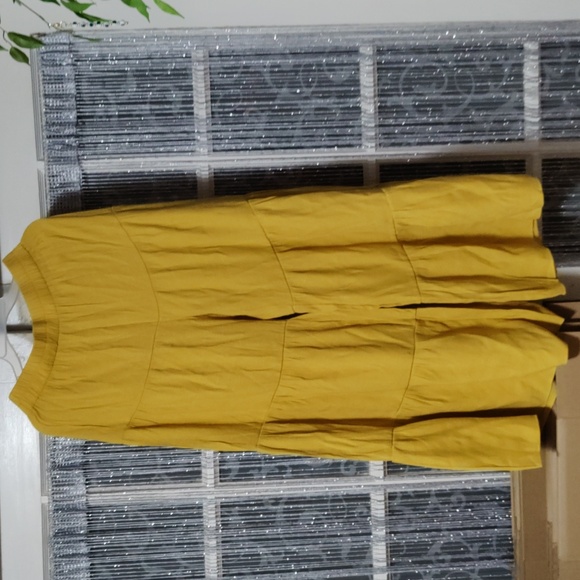 Shein wide leg pants size large true to size mustard yellow full length A1 - Picture 13 of 14